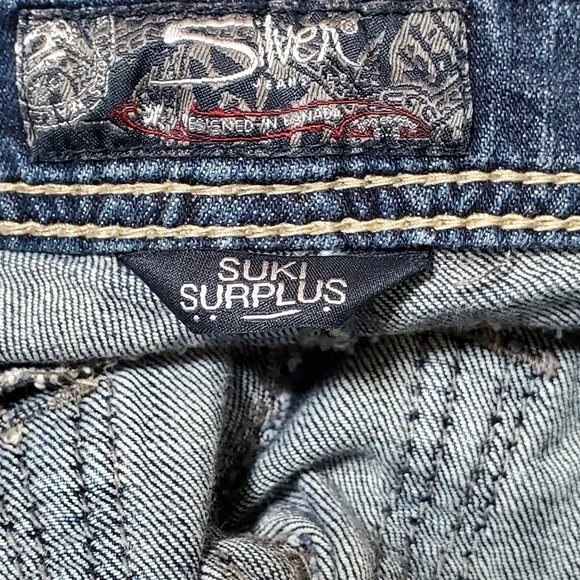 Silver Suki Retro Jeans Bootcut Y2k Embellished Pockets Sz 32/30 Denim Mid Rise - Picture 4 of 6